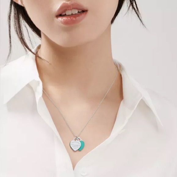 ‼️SOLD‼️Tiffany & Co. Silver and Blue Heart Necklace - Picture 4 of 4